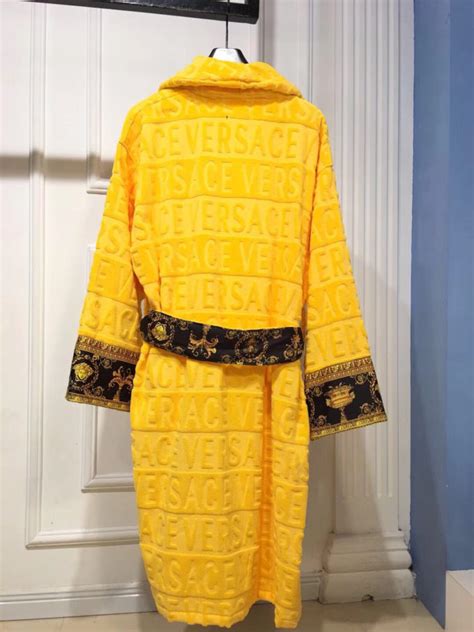 black and yellow versace robe|versace robe with hood.